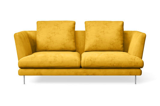 Faenza 2 Seater Sofa Yellow Velvet