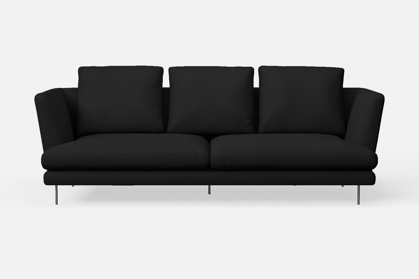 Faenza 3 Seater Sofa Black Leather