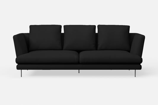 Faenza 3 Seater Sofa Black Leather