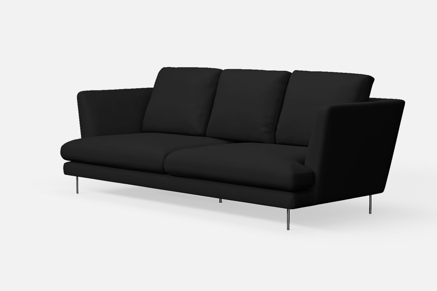 Faenza 3 Seater Sofa Black Leather