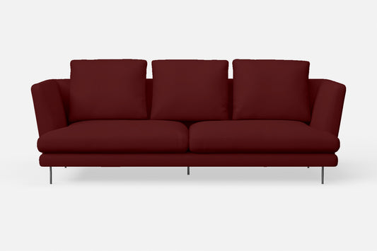 Faenza 3 Seater Sofa Red Leather