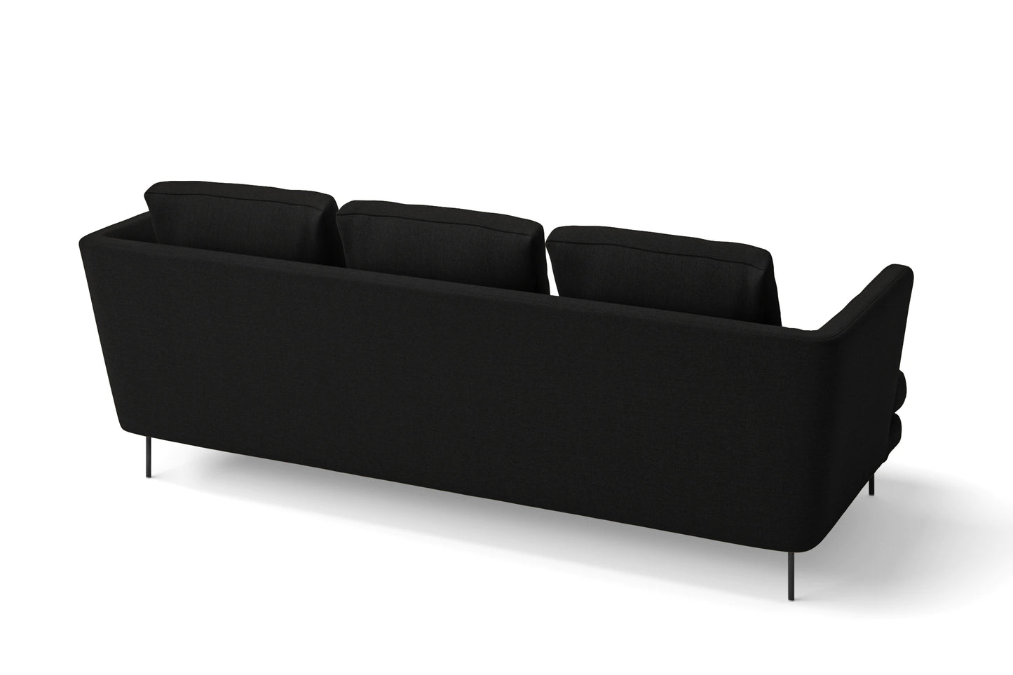 Faenza 3 Seater Sofa Black Linen Fabric