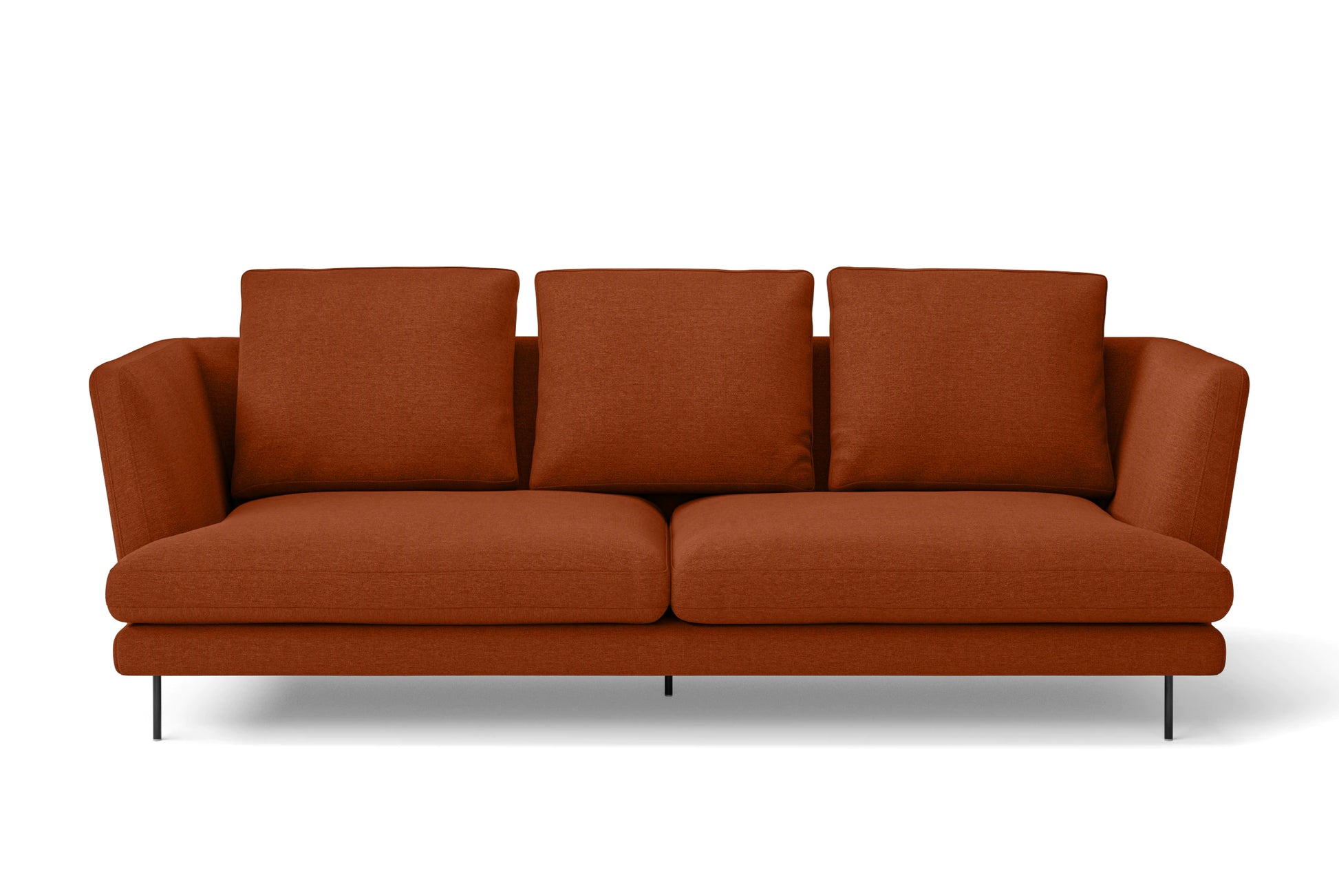 Faenza 3 Seater Sofa Orange Linen Fabric