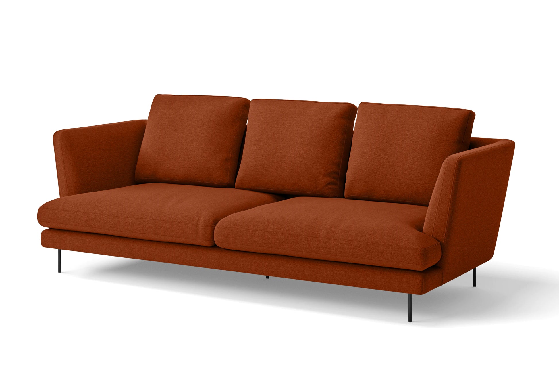 Faenza 3 Seater Sofa Orange Linen Fabric