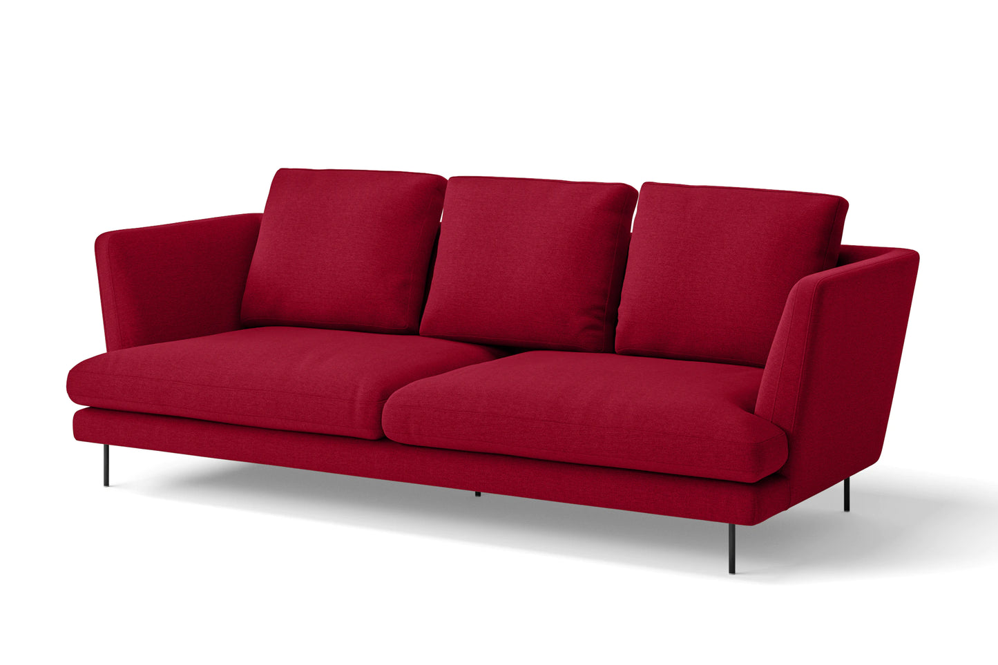 Faenza 3 Seater Sofa Red Linen Fabric