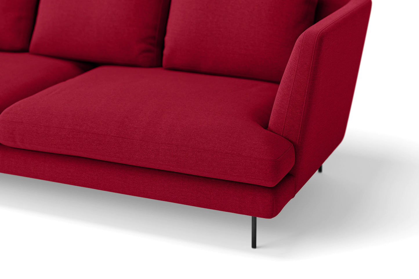 Faenza 3 Seater Sofa Red Linen Fabric