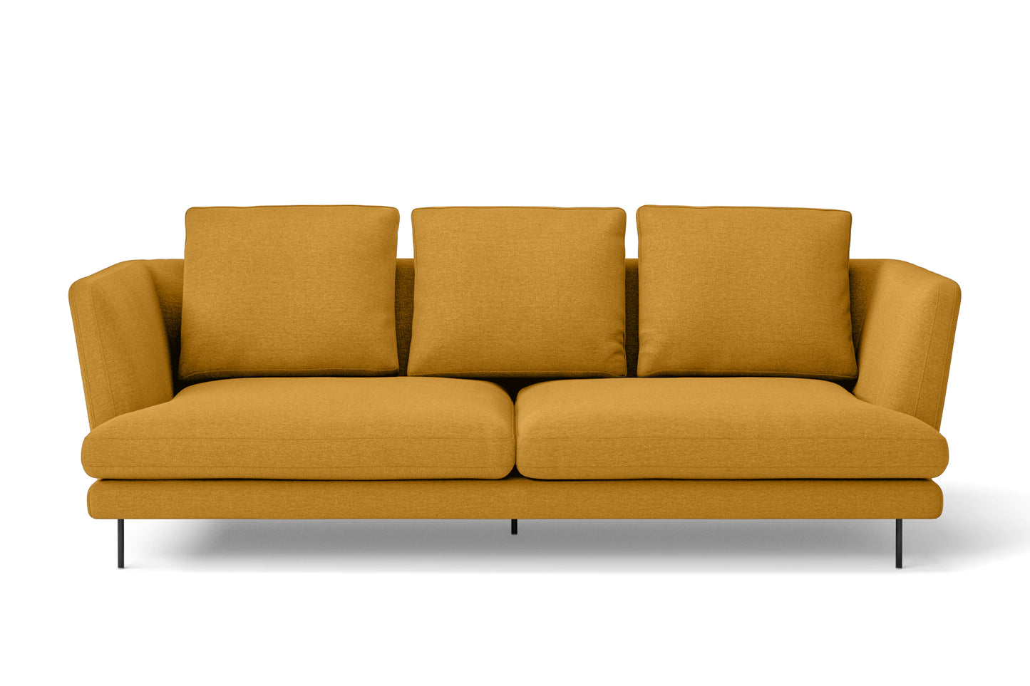 Faenza 3 Seater Sofa Yellow Linen Fabric