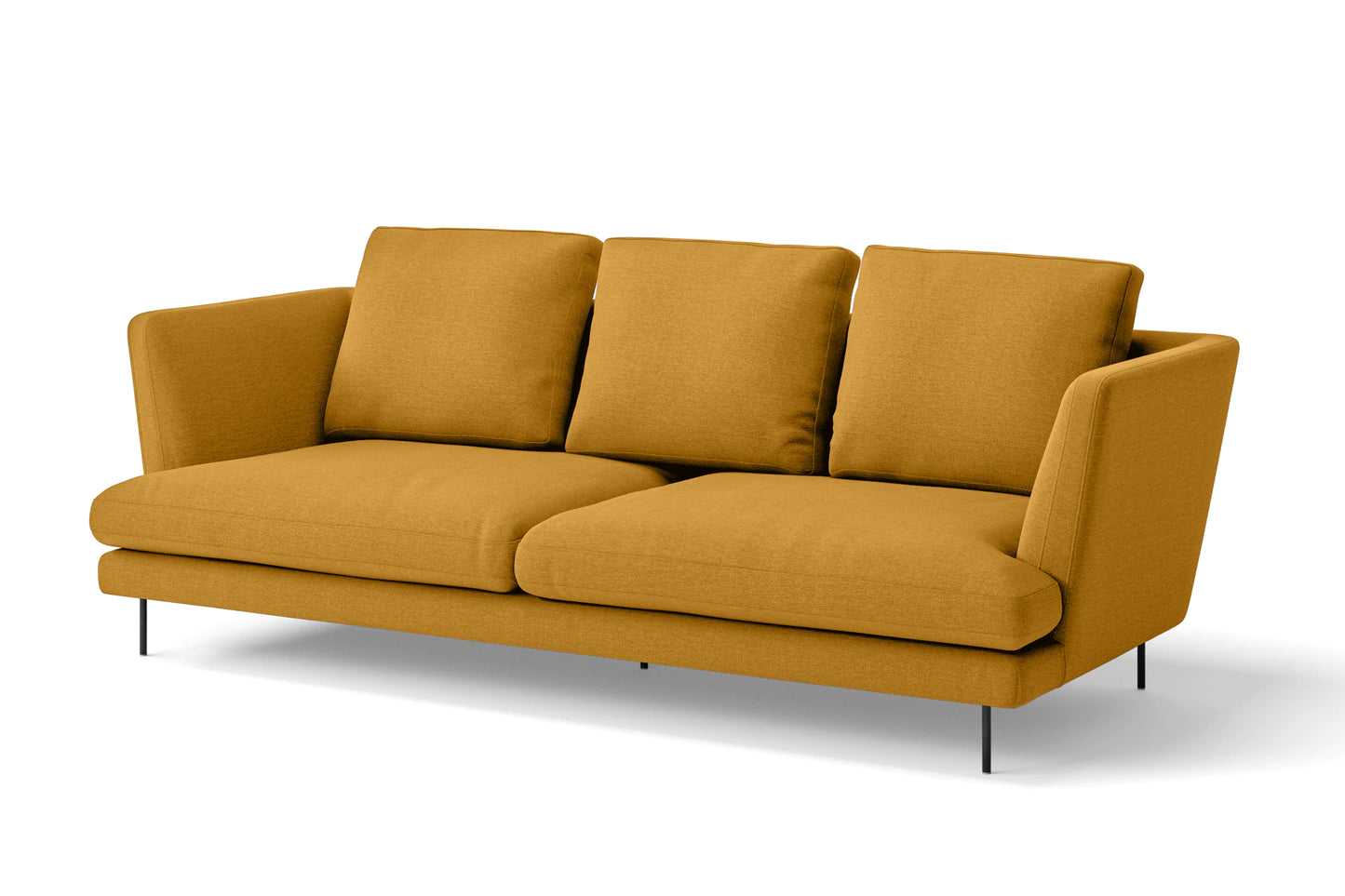 Faenza 3 Seater Sofa Yellow Linen Fabric