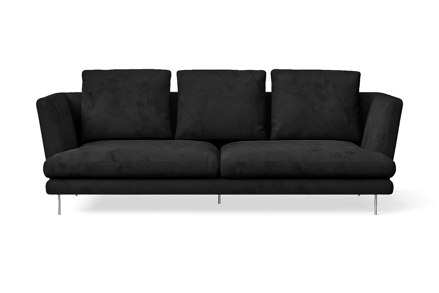 Faenza 3 Seater Sofa Black Velvet