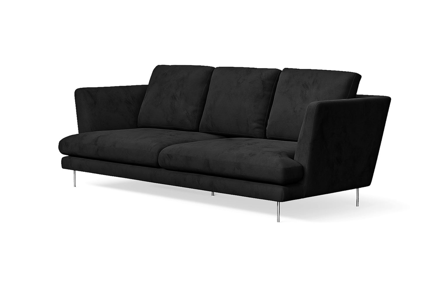 Faenza 3 Seater Sofa Black Velvet