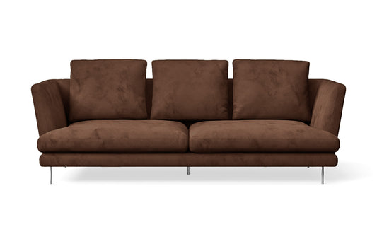 Faenza 3 Seater Sofa Coffee Brown Velvet