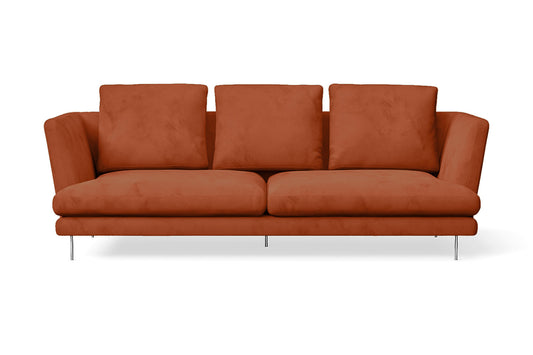 Faenza 3 Seater Sofa Orange Velvet