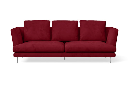 Faenza 3 Seater Sofa Red Velvet