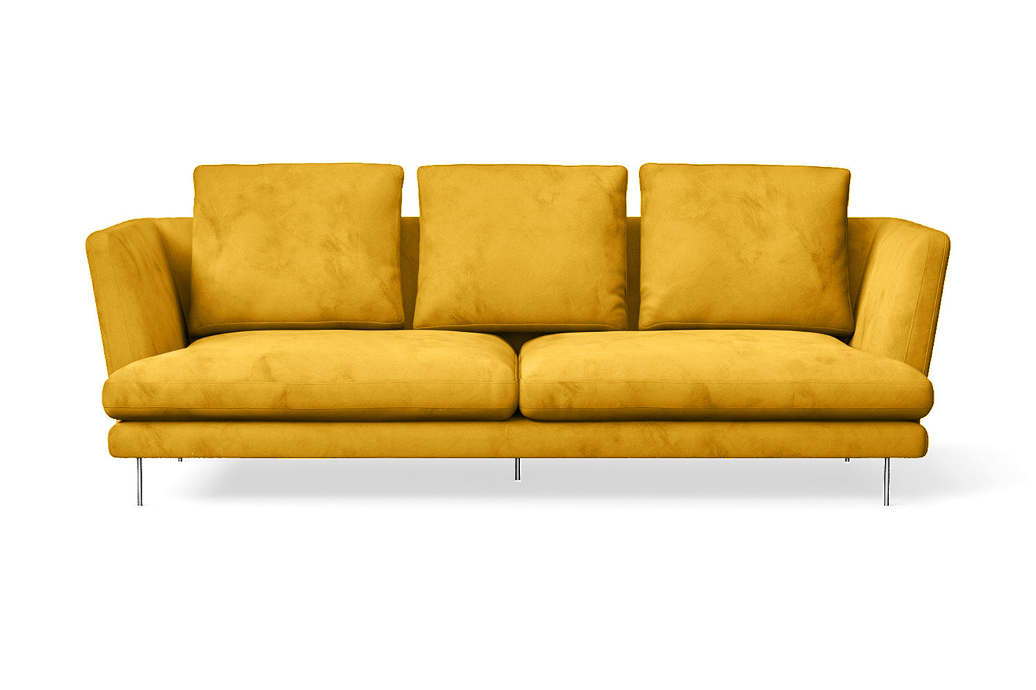 Faenza 3 Seater Sofa Yellow Velvet