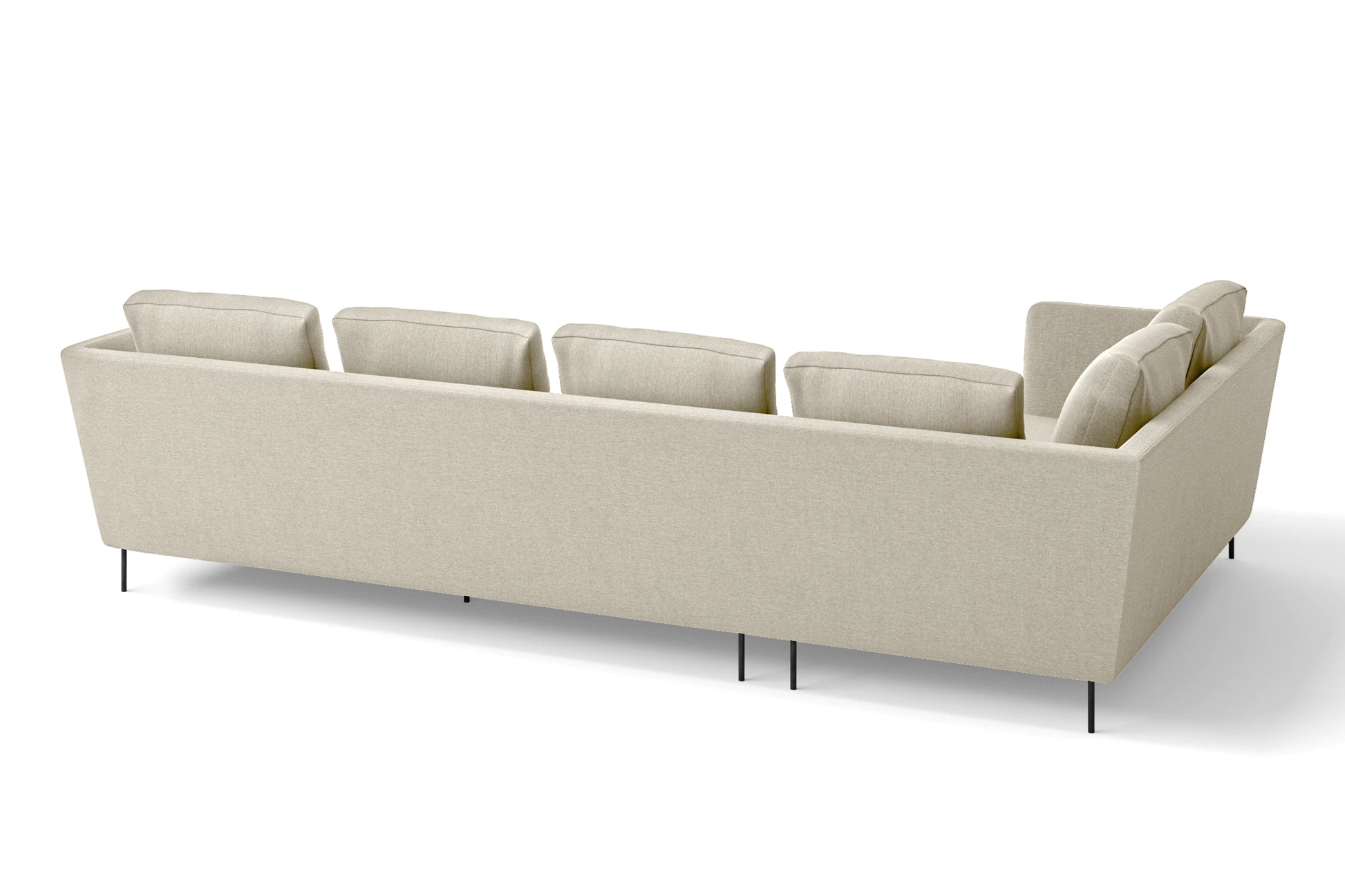 Faenza 4 Seater Left Hand Facing Chaise Lounge Corner Sofa Cream Linen Fabric