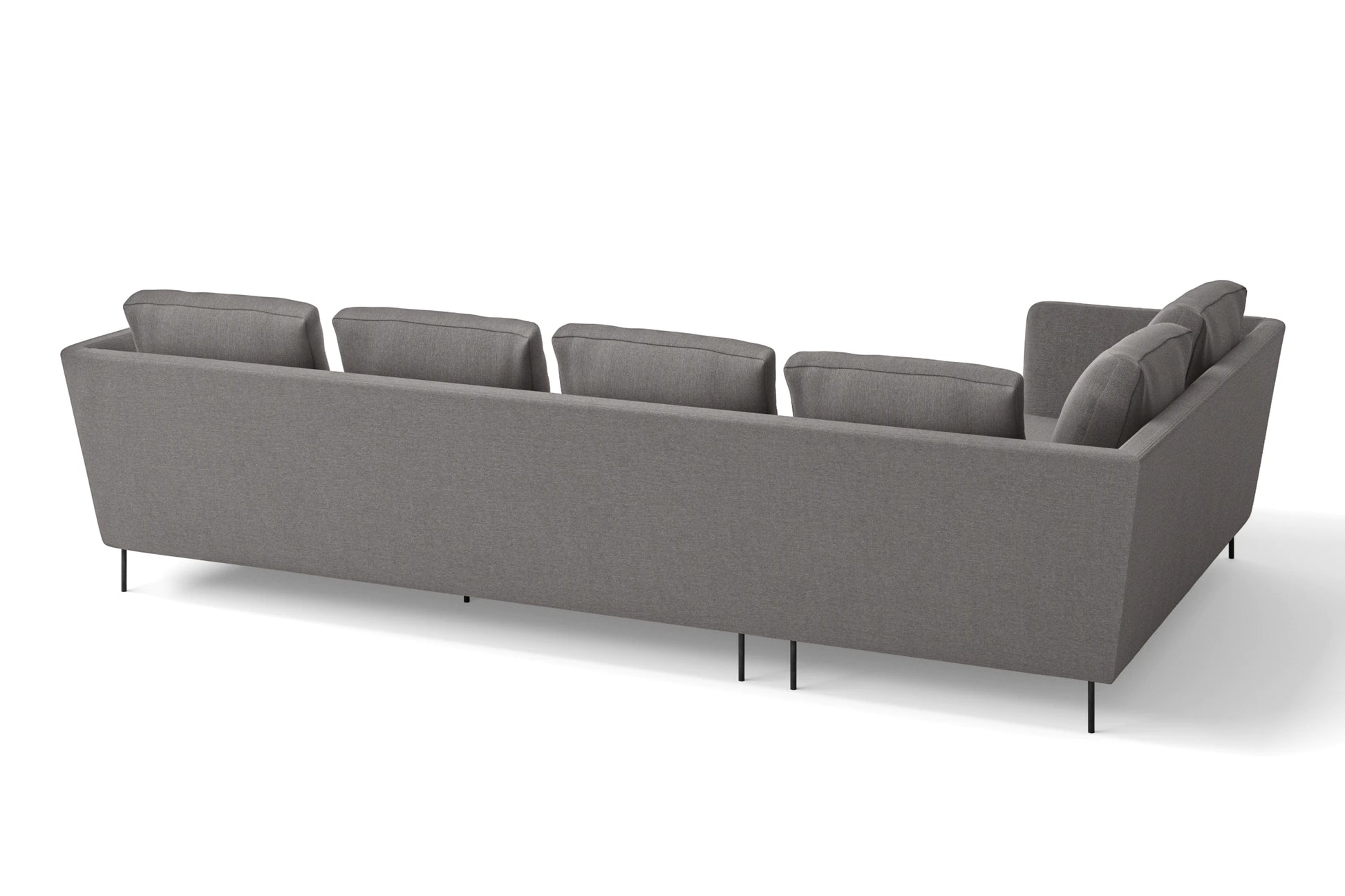 Faenza 4 Seater Left Hand Facing Chaise Lounge Corner Sofa Grey Linen Fabric