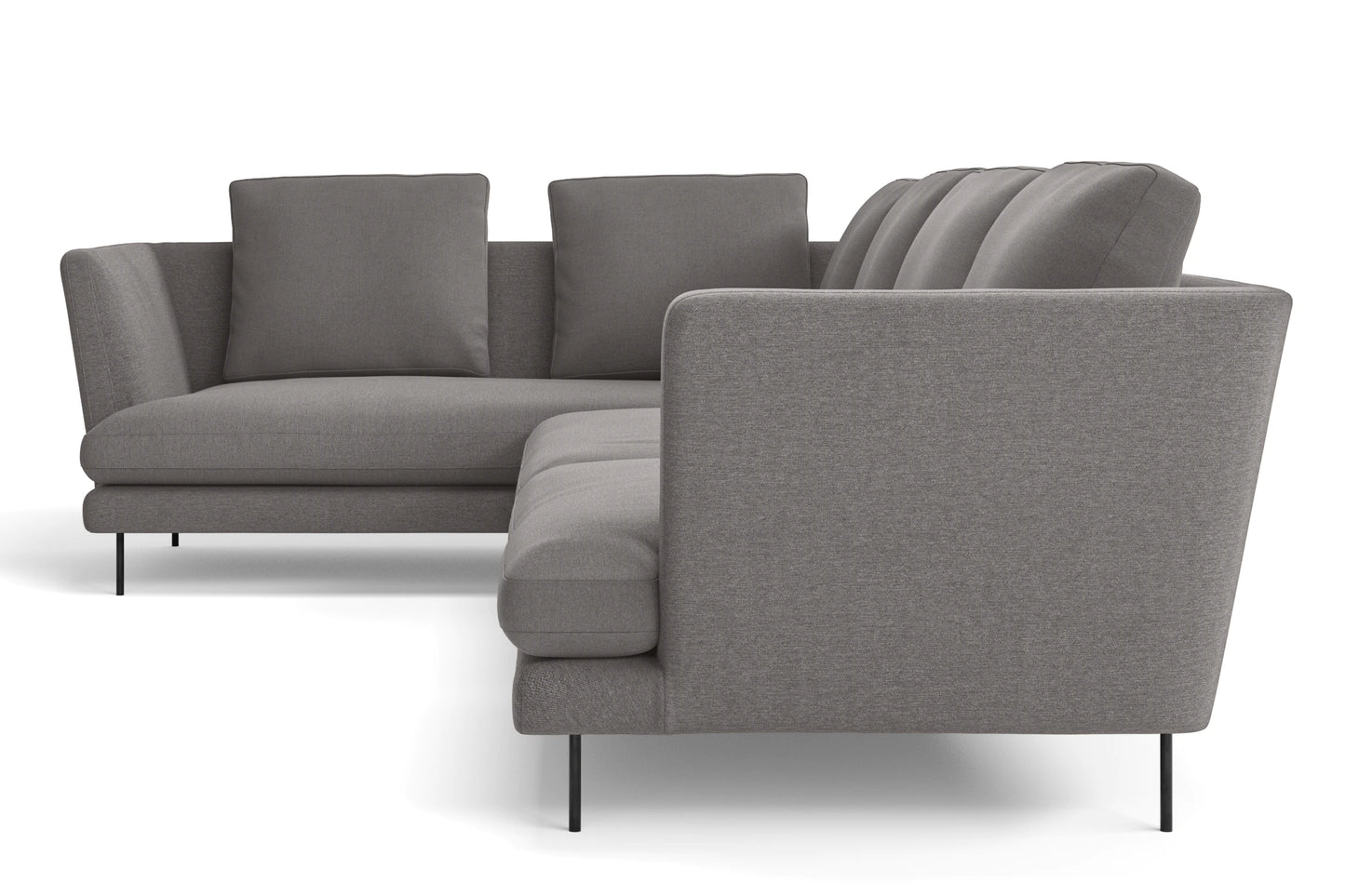 Faenza 4 Seater Left Hand Facing Chaise Lounge Corner Sofa Grey Linen Fabric