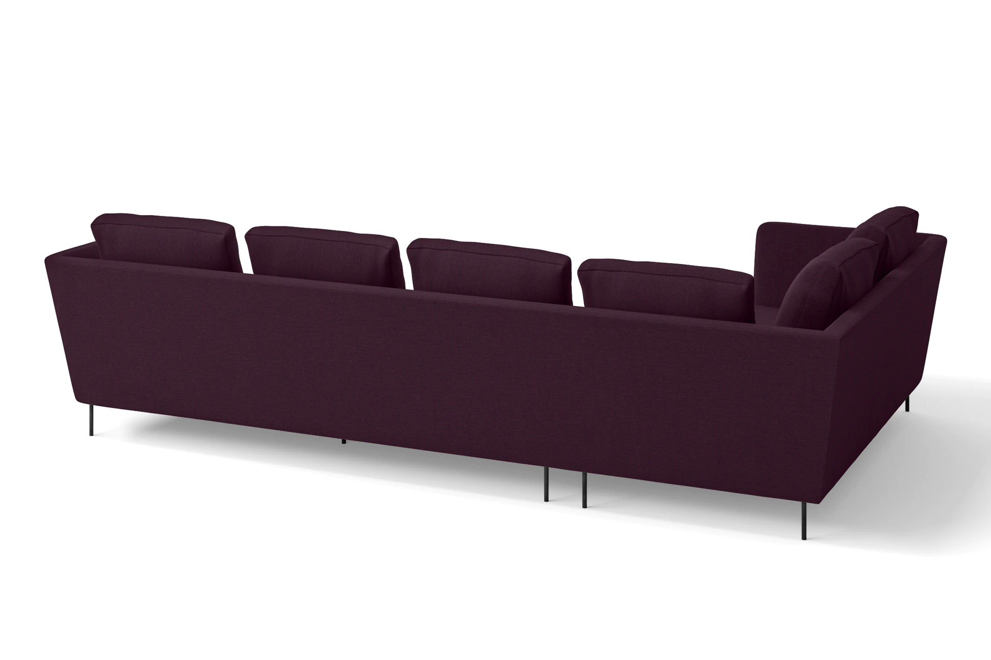 Faenza 4 Seater Left Hand Facing Chaise Lounge Corner Sofa Purple Linen Fabric