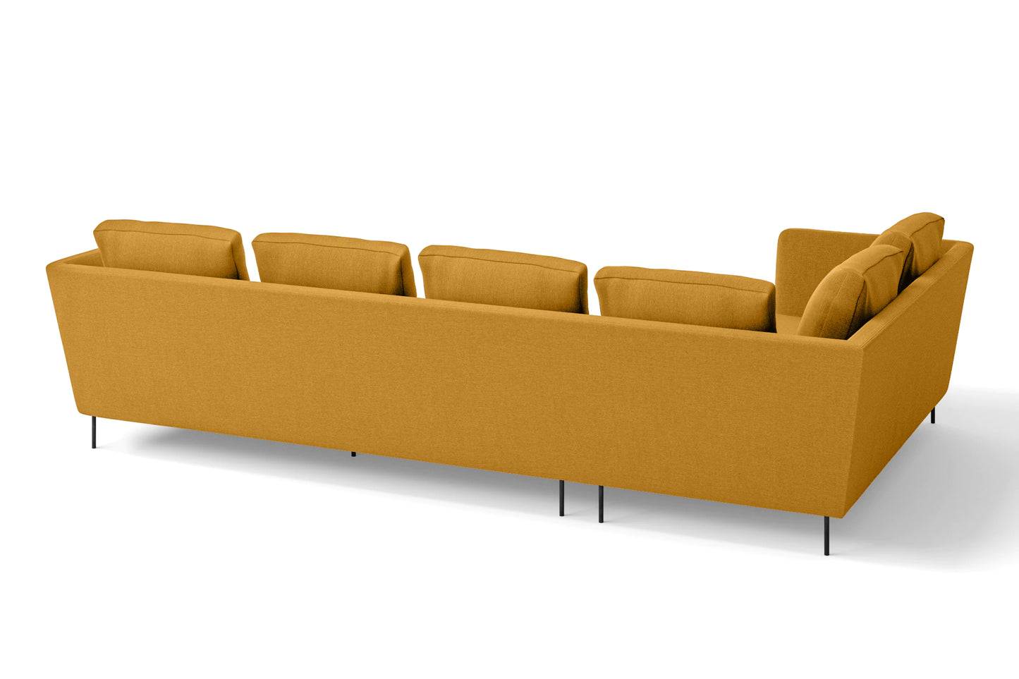 Faenza 4 Seater Left Hand Facing Chaise Lounge Corner Sofa Yellow Linen Fabric