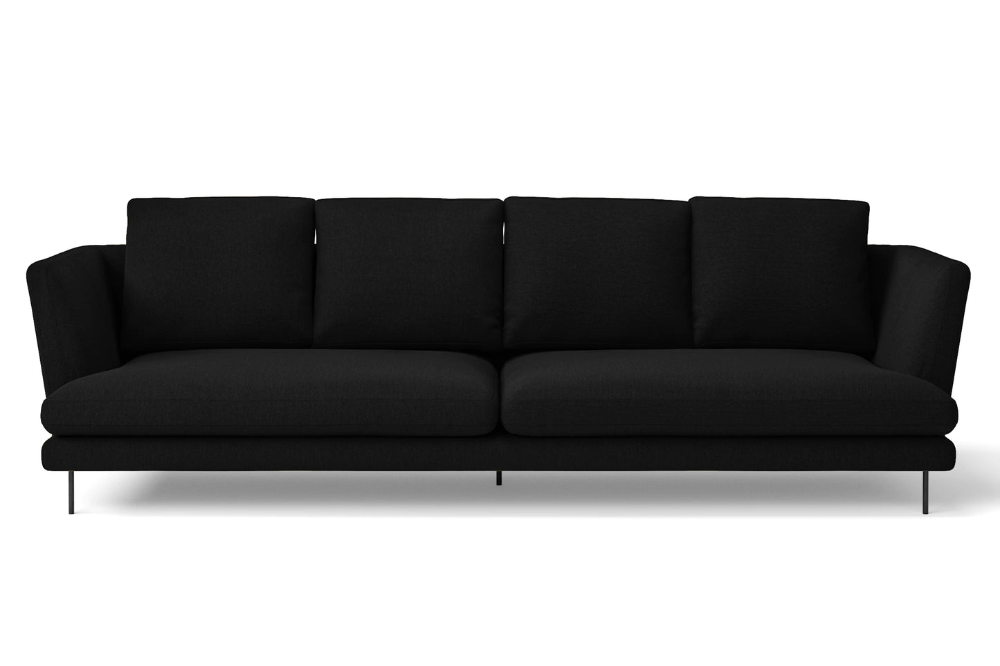 Faenza 4 Seater Sofa Black Linen Fabric