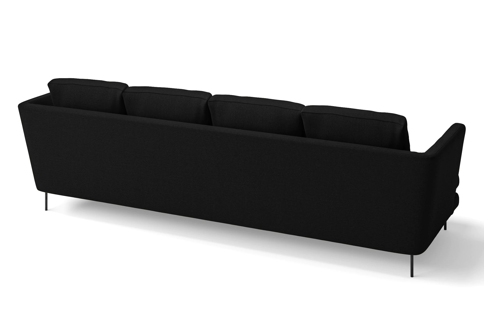 Faenza 4 Seater Sofa Black Linen Fabric