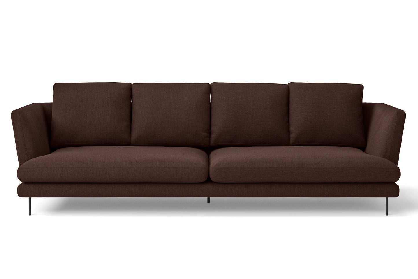 Faenza 4 Seater Sofa Coffee Brown Linen Fabric