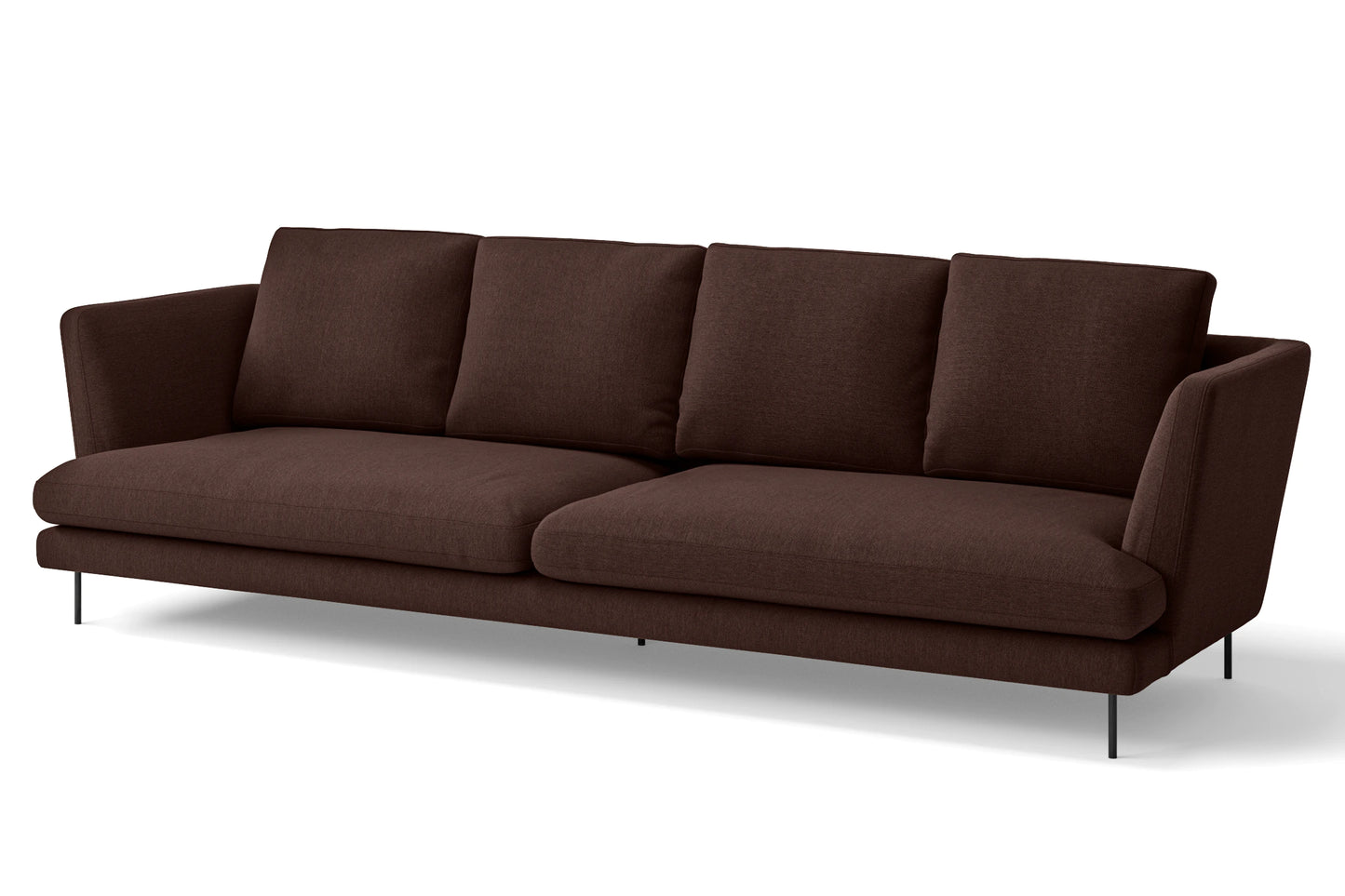 Faenza 4 Seater Sofa Coffee Brown Linen Fabric