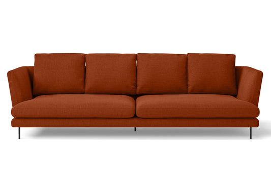 Faenza 4 Seater Sofa Orange Linen Fabric