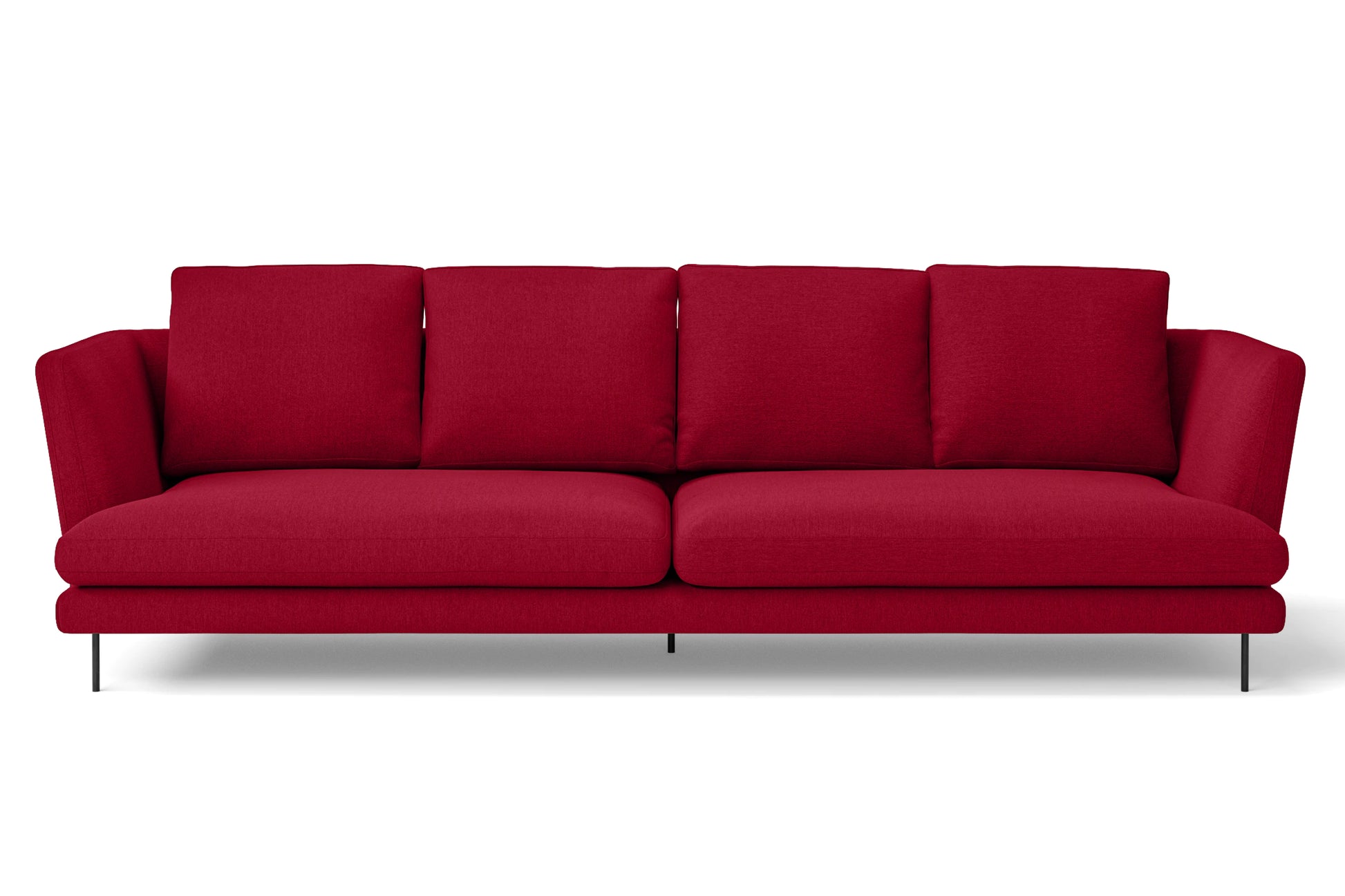 Faenza 4 Seater Sofa Red Linen Fabric