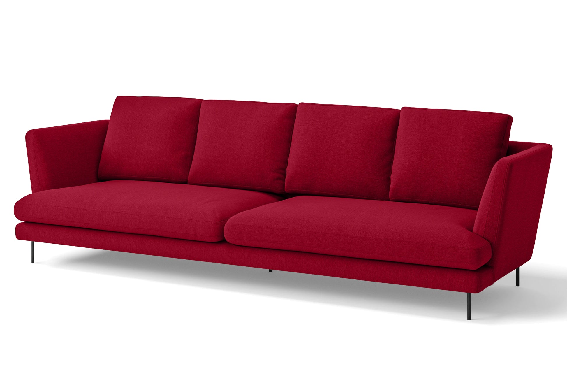 Faenza 4 Seater Sofa Red Linen Fabric