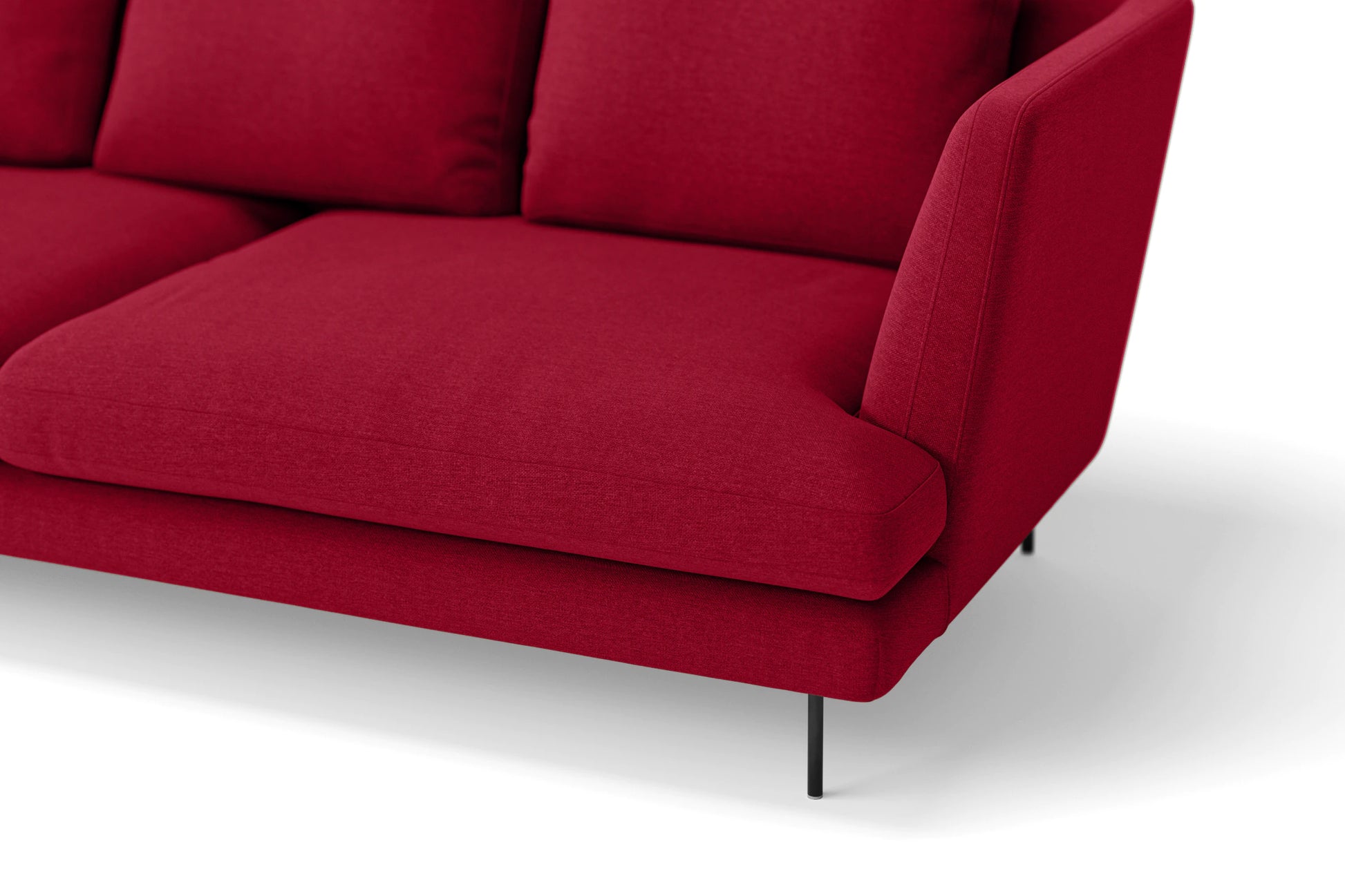 Faenza 4 Seater Sofa Red Linen Fabric