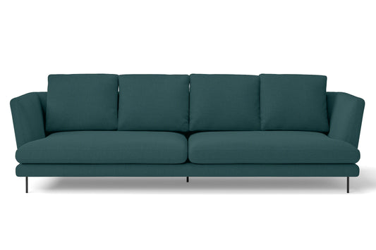 Faenza 4 Seater Sofa Teal Linen Fabric