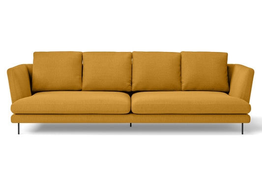 Faenza 4 Seater Sofa Yellow Linen Fabric