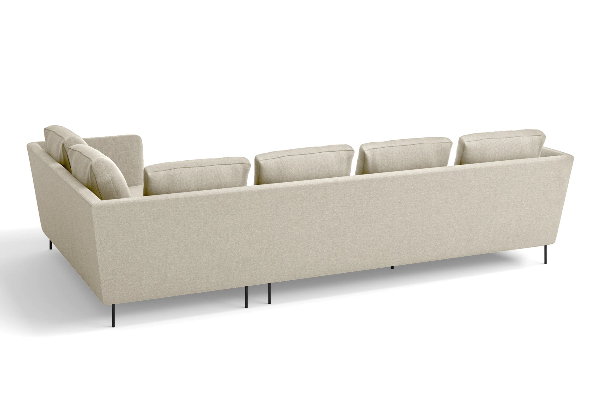 Faenza 4 Seater Right Hand Facing Chaise Lounge Corner Sofa Cream Linen Fabric