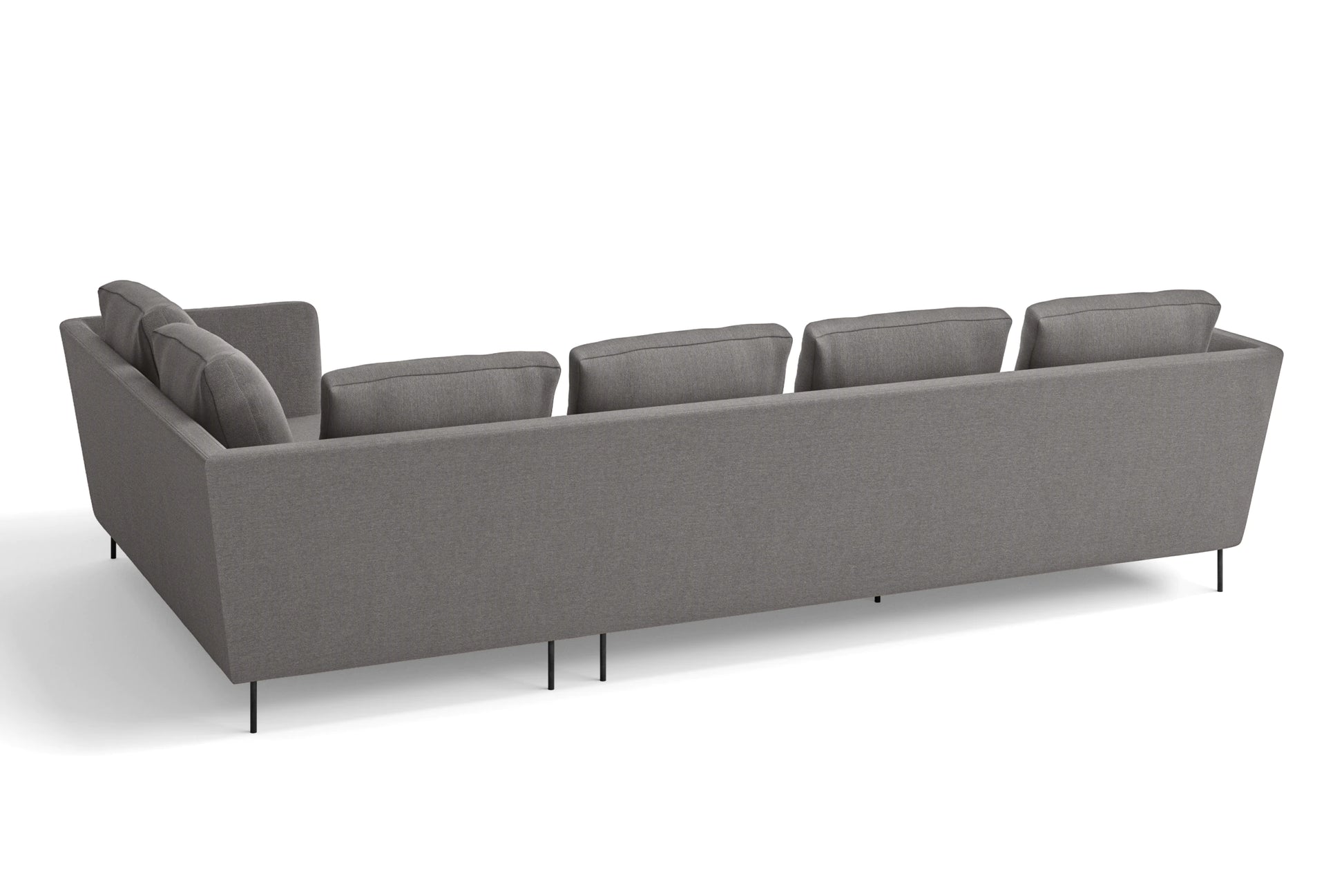 Faenza 4 Seater Right Hand Facing Chaise Lounge Corner Sofa Grey Linen Fabric