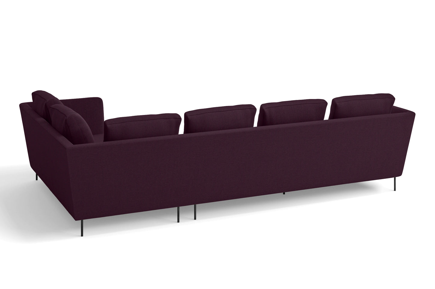 Faenza 4 Seater Right Hand Facing Chaise Lounge Corner Sofa Purple Linen Fabric