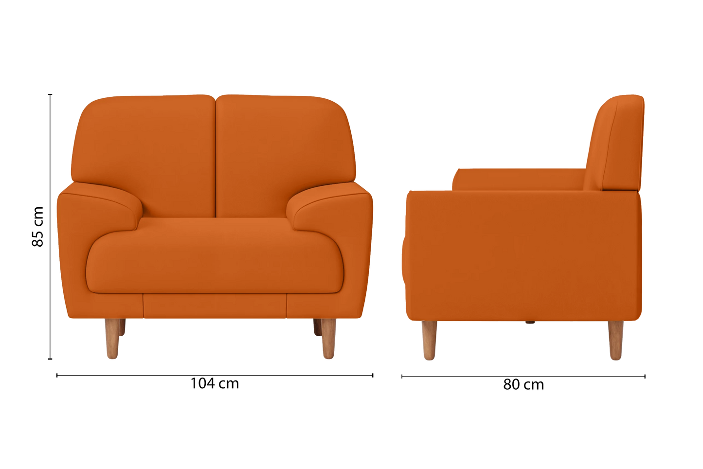 Ferrara Armchair Orange Leather