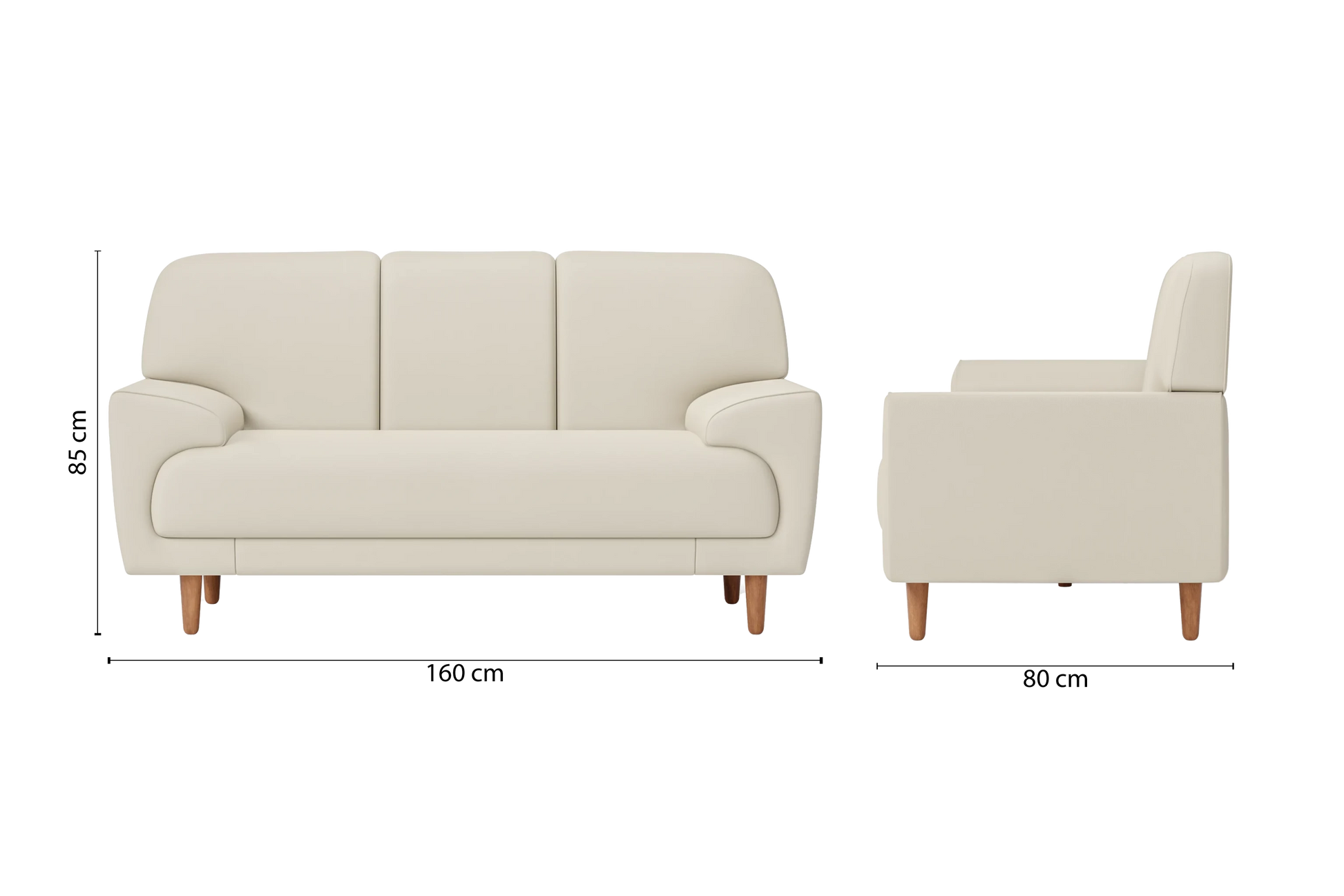 Ferrara 2 Seater Sofa Cream Leather