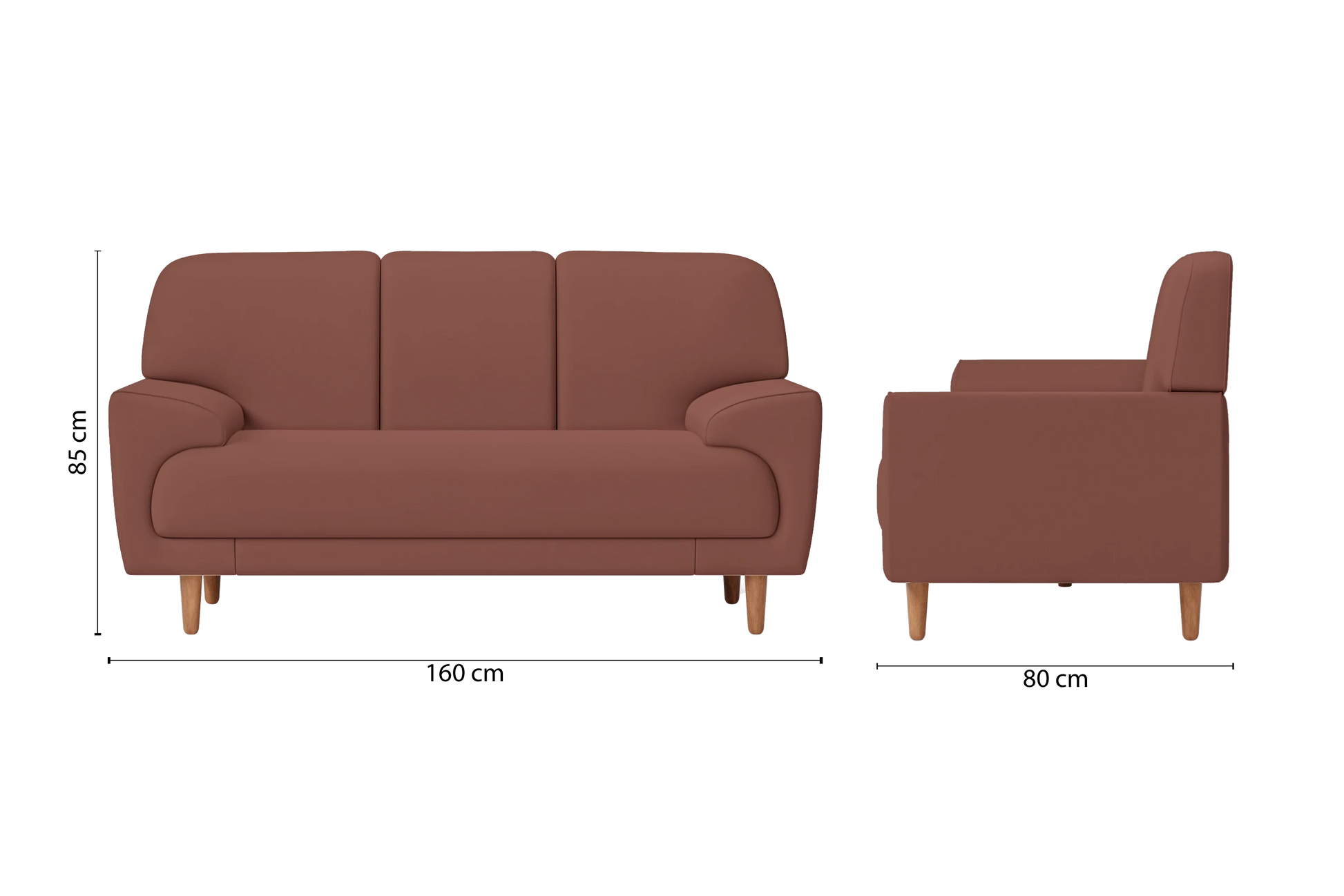 Ferrara 2 Seater Sofa Mauve Leather