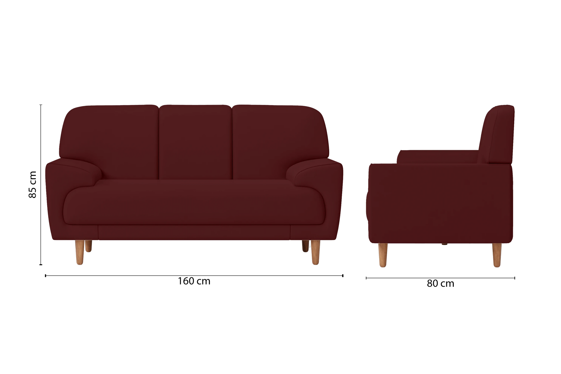 Ferrara 2 Seater Sofa Red Leather