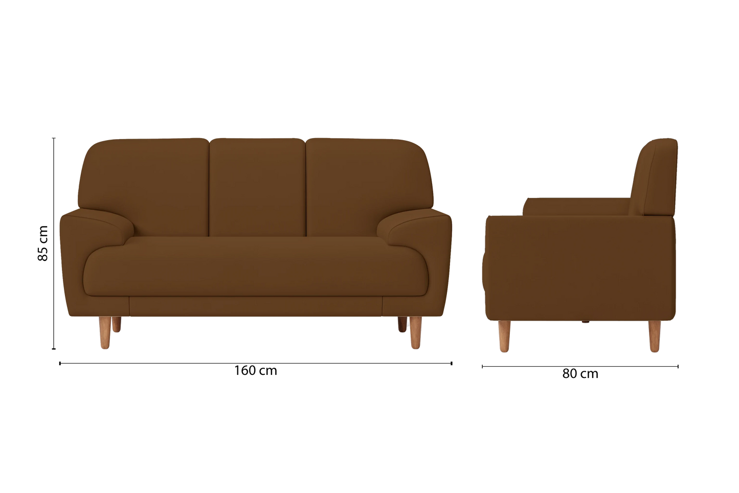 Ferrara 2 Seater Sofa Walnut Brown Leather