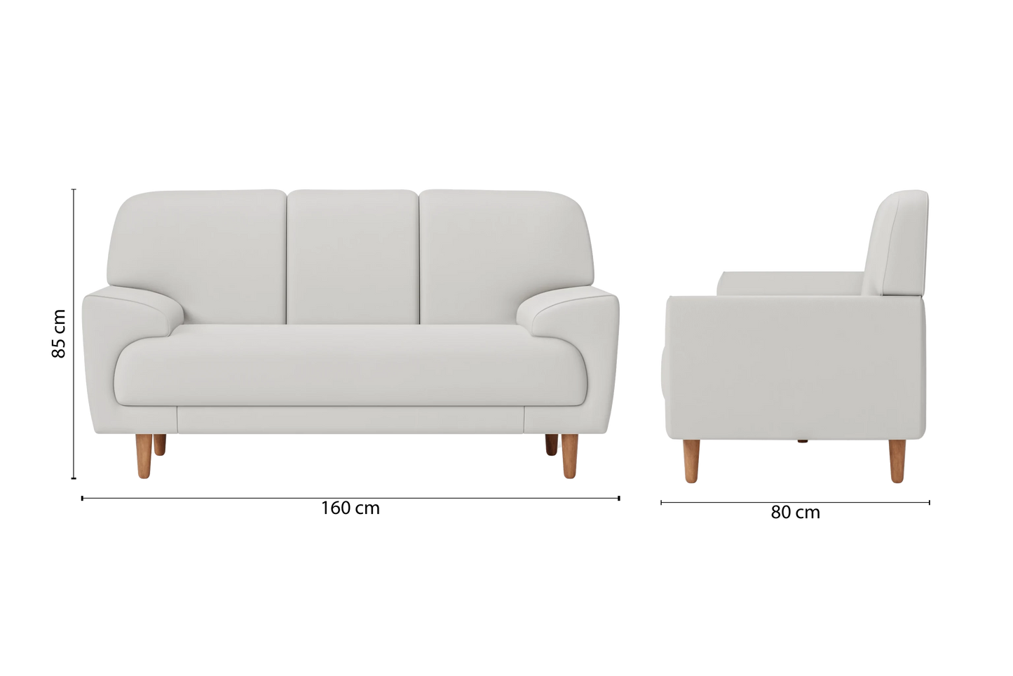 Ferrara 2 Seater Sofa White Leather