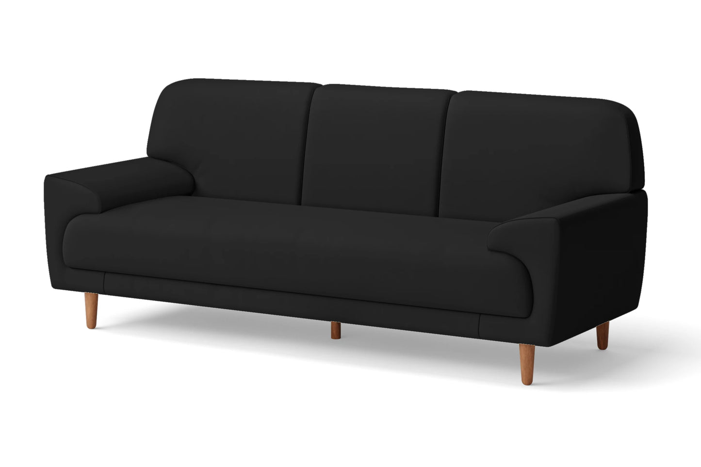 Ferrara 3 Seater Sofa Black Leather