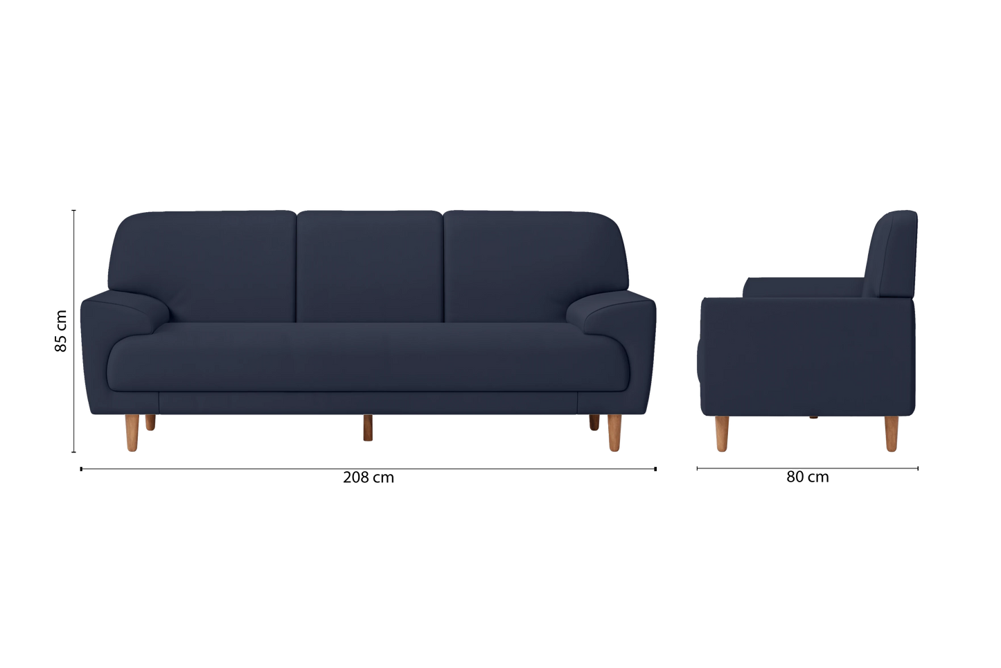 Ferrara 3 Seater Sofa Spruce Leather