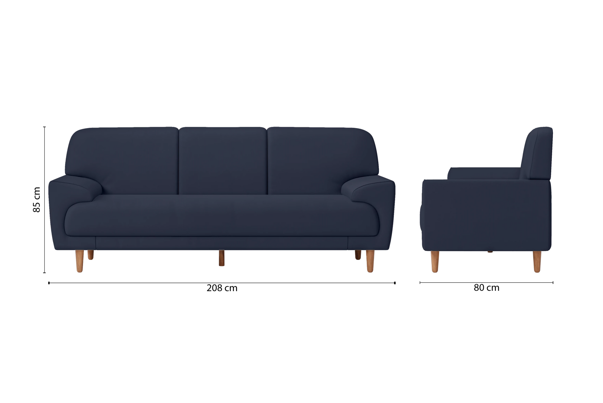 Ferrara 3 Seater Sofa Spruce Leather