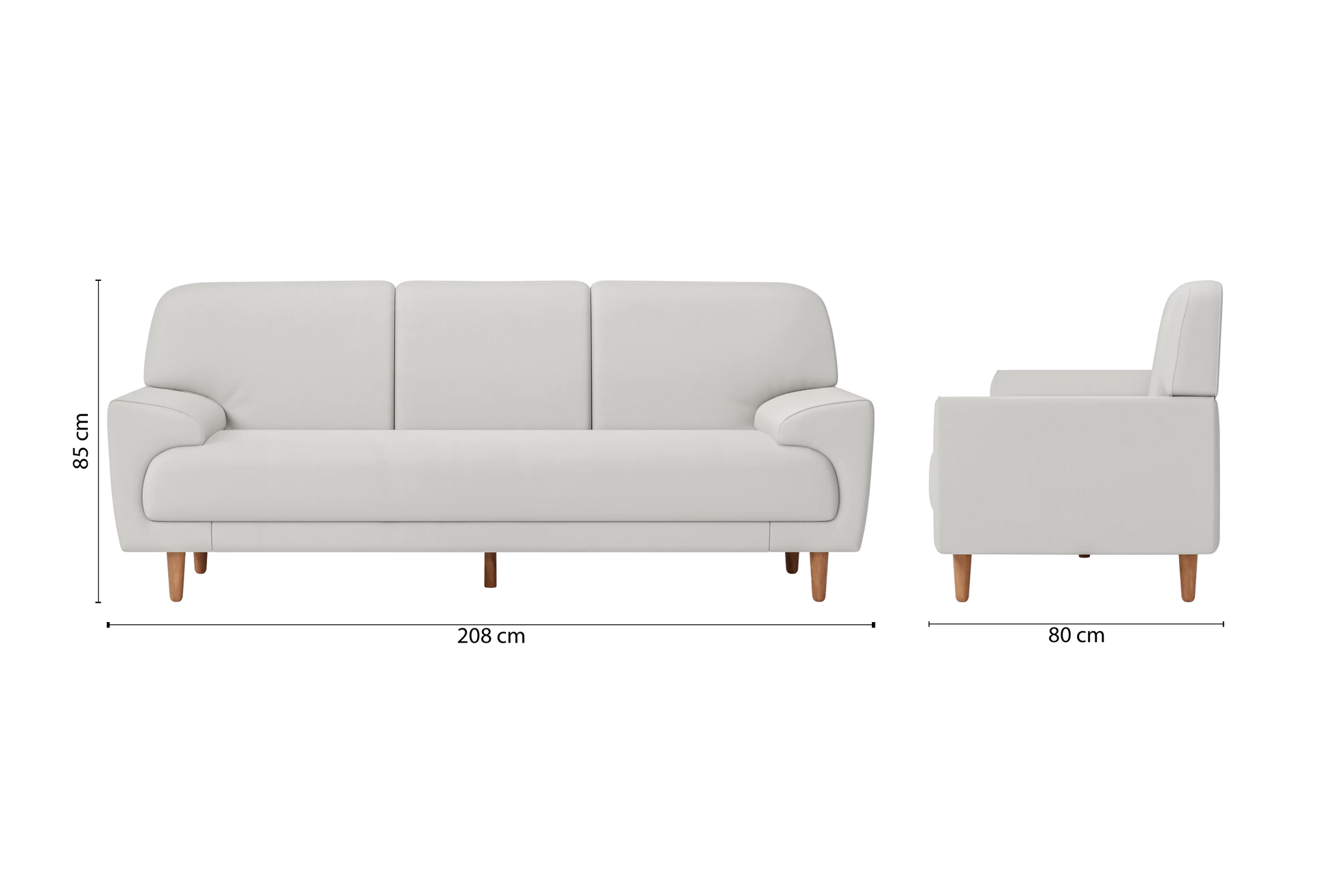 Ferrara 3 Seater Sofa White Leather