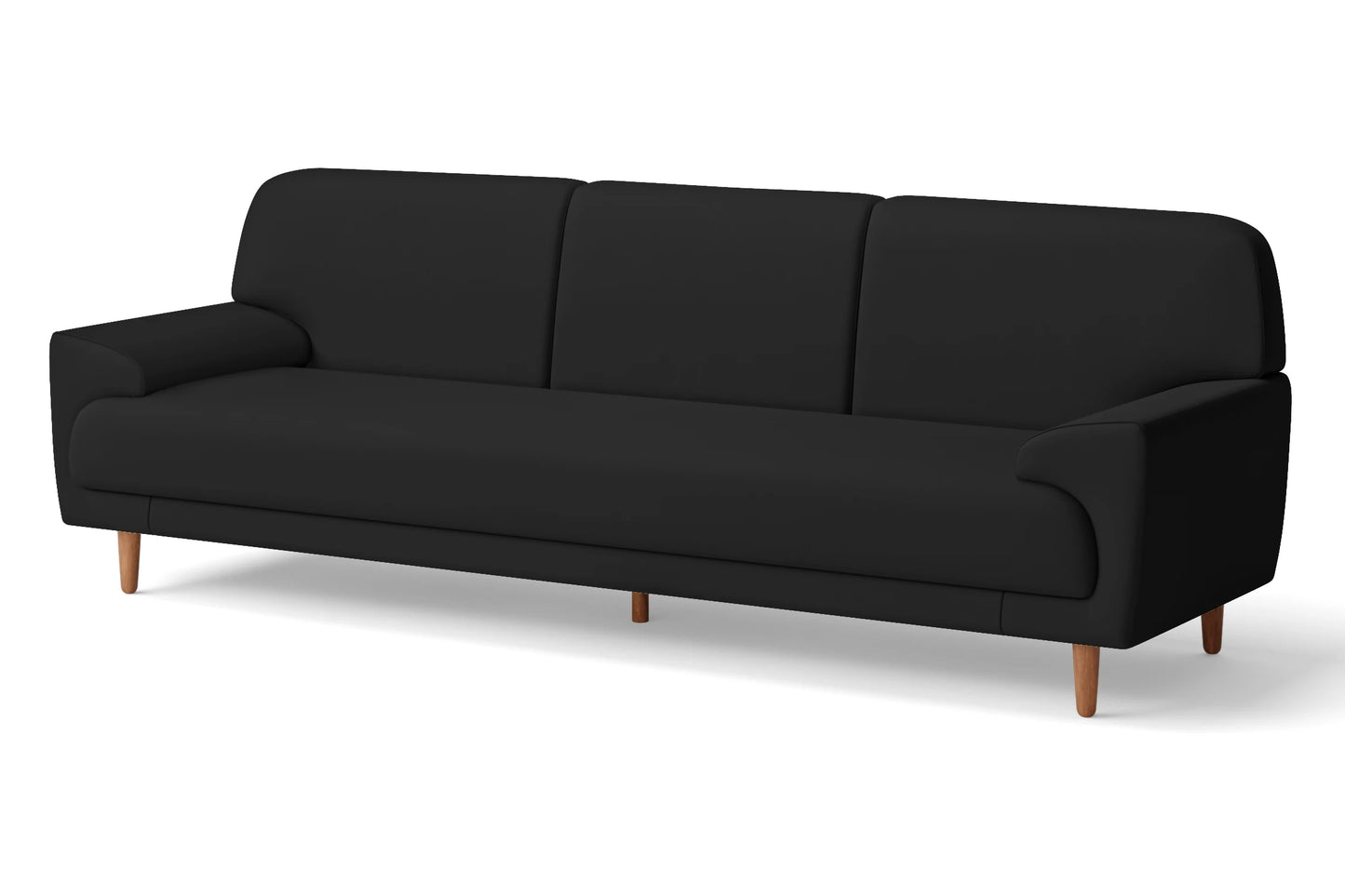 Ferrara 4 Seater Sofa Black Leather