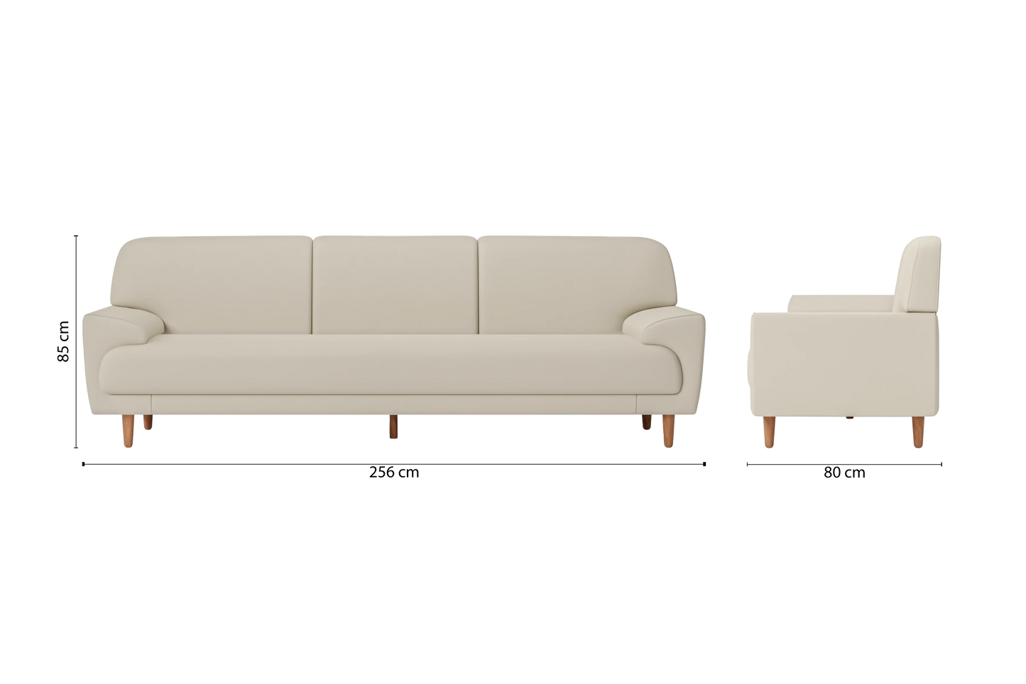 Ferrara 4 Seater Sofa Cream Leather