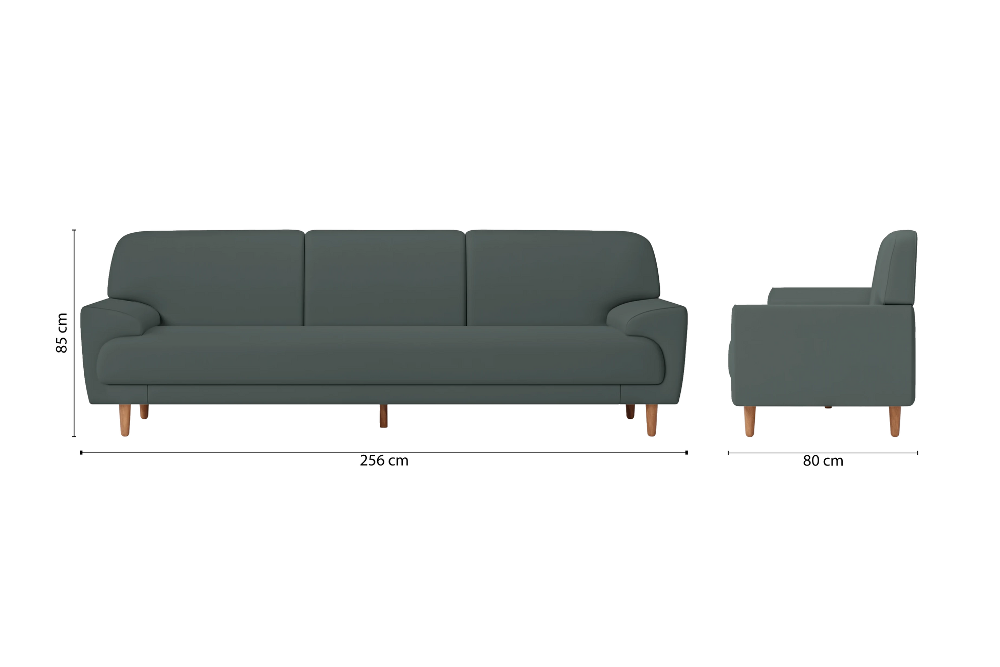 Ferrara 4 Seater Sofa Dusky Turquoise Leather