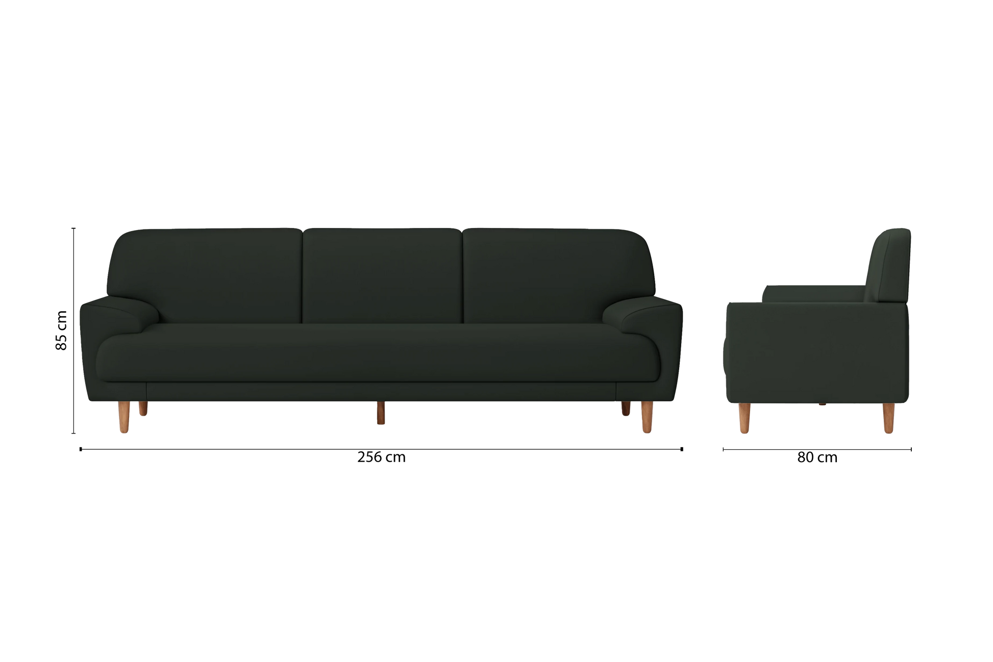 Ferrara 4 Seater Sofa Green Leather